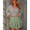image:imageonlypuff Flowy Shorts for Women Ruffle Skorts Mini Skirts High Waisted Teen Gilrs Tennis Skort Summer ShortsA Grey Grass Green