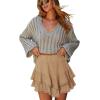 image:imageonlypuff Flowy Shorts for Women Ruffle Skorts Mini Skirts High Waisted Teen Gilrs Tennis Skort Summer ShortsA Khaki