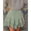 image:imageonlypuff Flowy Shorts for Women Ruffle Skorts Mini Skirts High Waisted Teen Gilrs Tennis Skort Summer ShortsA Light Green