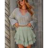 image:imageonlypuff Flowy Shorts for Women Ruffle Skorts Mini Skirts High Waisted Teen Gilrs Tennis Skort Summer ShortsA Light Green