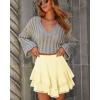 image:imageonlypuff Flowy Shorts for Women Ruffle Skorts Mini Skirts High Waisted Teen Gilrs Tennis Skort Summer ShortsA Light Yellow