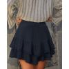 image:imageonlypuff Flowy Shorts for Women Ruffle Skorts Mini Skirts High Waisted Teen Gilrs Tennis Skort Summer ShortsA Navy Blue