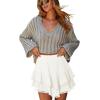 image:imageonlypuff Flowy Shorts for Women Ruffle Skorts Mini Skirts High Waisted Teen Gilrs Tennis Skort Summer ShortsA White