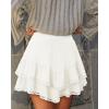 image:imageonlypuff Flowy Shorts for Women Ruffle Skorts Mini Skirts High Waisted Teen Gilrs Tennis Skort Summer ShortsA White