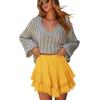 image:imageonlypuff Flowy Shorts for Women Ruffle Skorts Mini Skirts High Waisted Teen Gilrs Tennis Skort Summer ShortsA Yellow