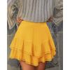 image:imageonlypuff Flowy Shorts for Women Ruffle Skorts Mini Skirts High Waisted Teen Gilrs Tennis Skort Summer ShortsA Yellow