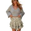 image:imageonlypuff Flowy Shorts for Women Ruffle Skorts Mini Skirts High Waisted Teen Gilrs Tennis Skort Summer ShortsC Apricot Spots
