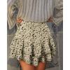 image:imageonlypuff Flowy Shorts for Women Ruffle Skorts Mini Skirts High Waisted Teen Gilrs Tennis Skort Summer ShortsC Apricot Spots