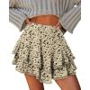 image:imageonlypuff Flowy Shorts for Women Ruffle Skorts Mini Skirts High Waisted Teen Gilrs Tennis Skort Summer ShortsC Apricot Spots
