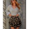 image:imageonlypuff Flowy Shorts for Women Ruffle Skorts Mini Skirts High Waisted Teen Gilrs Tennis Skort Summer ShortsC Black Butterfly