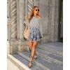 image:imageonlypuff Flowy Shorts for Women Ruffle Skorts Mini Skirts High Waisted Teen Gilrs Tennis Skort Summer ShortsC Blue Cashew