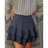 image:imageonlypuff Flowy Shorts for Women Ruffle Skorts Mini Skirts High Waisted Teen Gilrs Tennis Skort Summer ShortsC Blue Dot