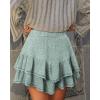 image:imageonlypuff Flowy Shorts for Women Ruffle Skorts Mini Skirts High Waisted Teen Gilrs Tennis Skort Summer ShortsC Clearblue