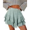 image:imageonlypuff Flowy Shorts for Women Ruffle Skorts Mini Skirts High Waisted Teen Gilrs Tennis Skort Summer ShortsC Clearblue
