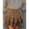 image:imageonlypuff Flowy Shorts for Women Ruffle Skorts Mini Skirts High Waisted Teen Gilrs Tennis Skort Summer ShortsC Coffee Flower