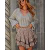 image:imageonlypuff Flowy Shorts for Women Ruffle Skorts Mini Skirts High Waisted Teen Gilrs Tennis Skort Summer ShortsC Floral Brown