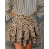 image:imageonlypuff Flowy Shorts for Women Ruffle Skorts Mini Skirts High Waisted Teen Gilrs Tennis Skort Summer ShortsC Flower Black