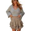image:imageonlypuff Flowy Shorts for Women Ruffle Skorts Mini Skirts High Waisted Teen Gilrs Tennis Skort Summer ShortsC Flower Black