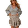 image:imageonlypuff Flowy Shorts for Women Ruffle Skorts Mini Skirts High Waisted Teen Gilrs Tennis Skort Summer ShortsC Flower Khaki