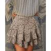 image:imageonlypuff Flowy Shorts for Women Ruffle Skorts Mini Skirts High Waisted Teen Gilrs Tennis Skort Summer ShortsC Flower Khaki
