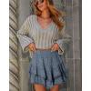 image:imageonlypuff Flowy Shorts for Women Ruffle Skorts Mini Skirts High Waisted Teen Gilrs Tennis Skort Summer ShortsC Ink Blue Flower