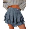 image:imageonlypuff Flowy Shorts for Women Ruffle Skorts Mini Skirts High Waisted Teen Gilrs Tennis Skort Summer ShortsC Ink Blue Flower