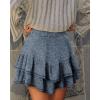 image:imageonlypuff Flowy Shorts for Women Ruffle Skorts Mini Skirts High Waisted Teen Gilrs Tennis Skort Summer ShortsC Ink Blue Flower