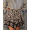 image:imageonlypuff Flowy Shorts for Women Ruffle Skorts Mini Skirts High Waisted Teen Gilrs Tennis Skort Summer ShortsC Leopard