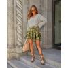image:imageonlypuff Flowy Shorts for Women Ruffle Skorts Mini Skirts High Waisted Teen Gilrs Tennis Skort Summer ShortsC Olive Flower