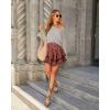 image:imageonlypuff Flowy Shorts for Women Ruffle Skorts Mini Skirts High Waisted Teen Gilrs Tennis Skort Summer ShortsC Red White Flower