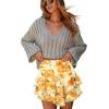 image:imageonlypuff Flowy Shorts for Women Ruffle Skorts Mini Skirts High Waisted Teen Gilrs Tennis Skort Summer ShortsC Yellow White