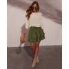 image:imageonlypuff Flowy Shorts for Women Ruffle Skorts Tiered Teen Girls Country Concert Outfits Golf Tennis Skort Under Sweater Skirt 01army Green