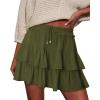 image:imageonlypuff Flowy Shorts for Women Ruffle Skorts Tiered Teen Girls Country Concert Outfits Golf Tennis Skort Under Sweater Skirt 01army Green