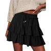 image:imageonlypuff Flowy Shorts for Women Ruffle Skorts Tiered Teen Girls Country Concert Outfits Golf Tennis Skort Under Sweater Skirt 01black