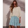 image:imageonlypuff Flowy Shorts for Women Ruffle Skorts Tiered Teen Girls Country Concert Outfits Golf Tennis Skort Under Sweater Skirt 01blue Green
