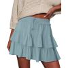 image:imageonlypuff Flowy Shorts for Women Ruffle Skorts Tiered Teen Girls Country Concert Outfits Golf Tennis Skort Under Sweater Skirt 01blue Green
