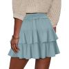 image:imageonlypuff Flowy Shorts for Women Ruffle Skorts Tiered Teen Girls Country Concert Outfits Golf Tennis Skort Under Sweater Skirt 01blue Green