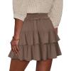 image:imageonlypuff Flowy Shorts for Women Ruffle Skorts Tiered Teen Girls Country Concert Outfits Golf Tennis Skort Under Sweater Skirt 01coffee