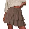image:imageonlypuff Flowy Shorts for Women Ruffle Skorts Tiered Teen Girls Country Concert Outfits Golf Tennis Skort Under Sweater Skirt 01coffee