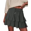 image:imageonlypuff Flowy Shorts for Women Ruffle Skorts Tiered Teen Girls Country Concert Outfits Golf Tennis Skort Under Sweater Skirt 01dark Grey