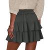 image:imageonlypuff Flowy Shorts for Women Ruffle Skorts Tiered Teen Girls Country Concert Outfits Golf Tennis Skort Under Sweater Skirt 01dark Grey