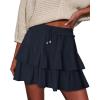 image:imageonlypuff Flowy Shorts for Women Ruffle Skorts Tiered Teen Girls Country Concert Outfits Golf Tennis Skort Under Sweater Skirt 01deep Blue