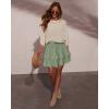 image:imageonlypuff Flowy Shorts for Women Ruffle Skorts Tiered Teen Girls Country Concert Outfits Golf Tennis Skort Under Sweater Skirt 01grass Green