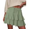 image:imageonlypuff Flowy Shorts for Women Ruffle Skorts Tiered Teen Girls Country Concert Outfits Golf Tennis Skort Under Sweater Skirt 01grass Green