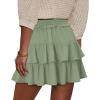 image:imageonlypuff Flowy Shorts for Women Ruffle Skorts Tiered Teen Girls Country Concert Outfits Golf Tennis Skort Under Sweater Skirt 01grass Green
