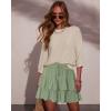 image:imageonlypuff Flowy Shorts for Women Ruffle Skorts Tiered Teen Girls Country Concert Outfits Golf Tennis Skort Under Sweater Skirt 01grass Green