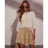 image:imageonlypuff Flowy Shorts for Women Ruffle Skorts Tiered Teen Girls Country Concert Outfits Golf Tennis Skort Under Sweater Skirt 01khaki