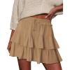 image:imageonlypuff Flowy Shorts for Women Ruffle Skorts Tiered Teen Girls Country Concert Outfits Golf Tennis Skort Under Sweater Skirt 01khaki