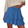 image:imageonlypuff Flowy Shorts for Women Ruffle Skorts Tiered Teen Girls Country Concert Outfits Golf Tennis Skort Under Sweater Skirt 01ocean Blue