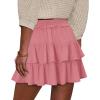 image:imageonlypuff Flowy Shorts for Women Ruffle Skorts Tiered Teen Girls Country Concert Outfits Golf Tennis Skort Under Sweater Skirt 01pink